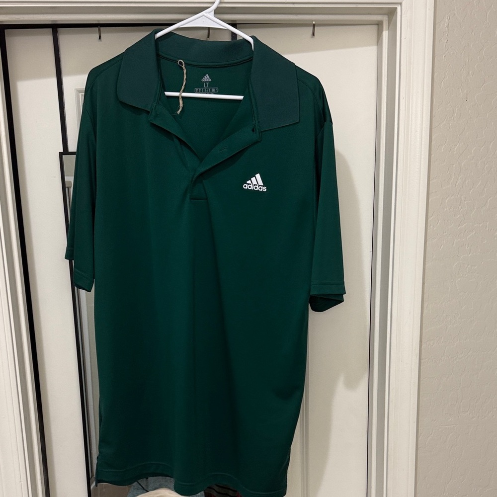 Adidas Men's Dark Green Polo Shirt